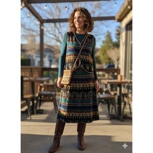Melrose Knits by Christian de Castelneau Sweater Vest Skirt Set Navajo Alpaca